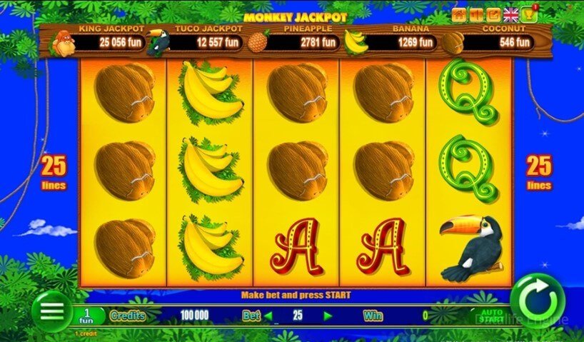 Слот Monkey Jackpot. Обзор игрового автомата.